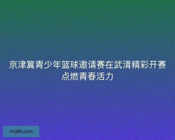 京津冀青少年篮球邀请赛在武清精彩开赛点燃青春活力